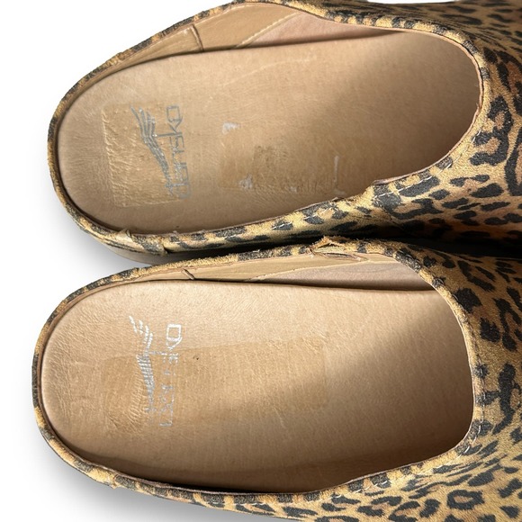 Dansko Brenda Leopard Print Mule Clogs Womens Size 41 10.5 11 Shoes - Picture 6 of 8